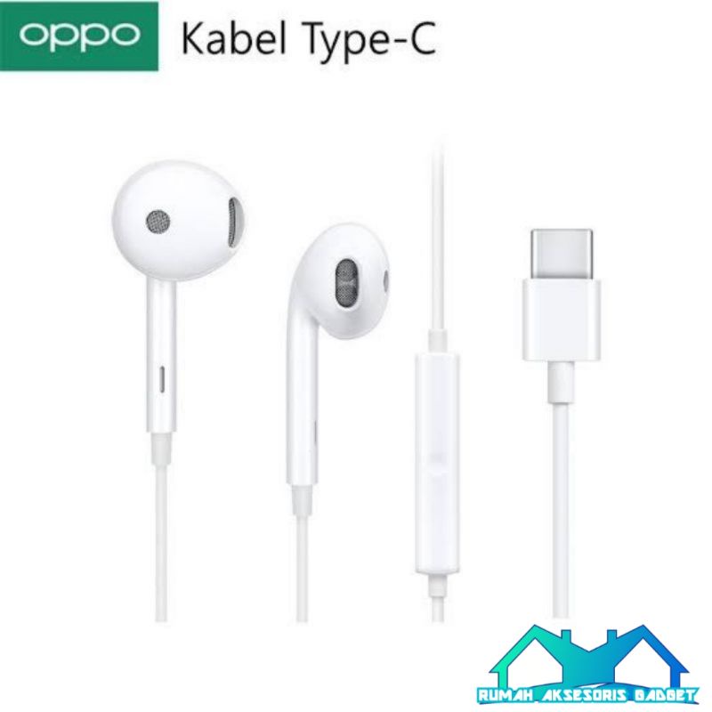 Hansfree HF OPPO ORI cabutan Kabel Type-C Jack Earphone headset socket ori