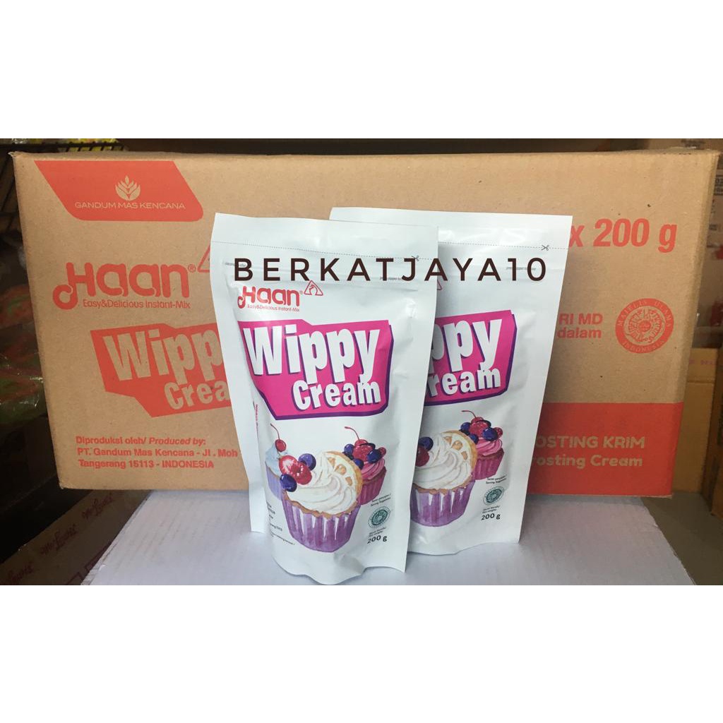 Wippy Cream Haan 200 Gram POUCH HARGA DUS KARTON isi 24X200gr Halal