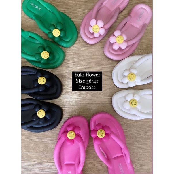 GJAZ SANDAL JEPIT WANITA IMPORT YUKI FLOWER/MILANO