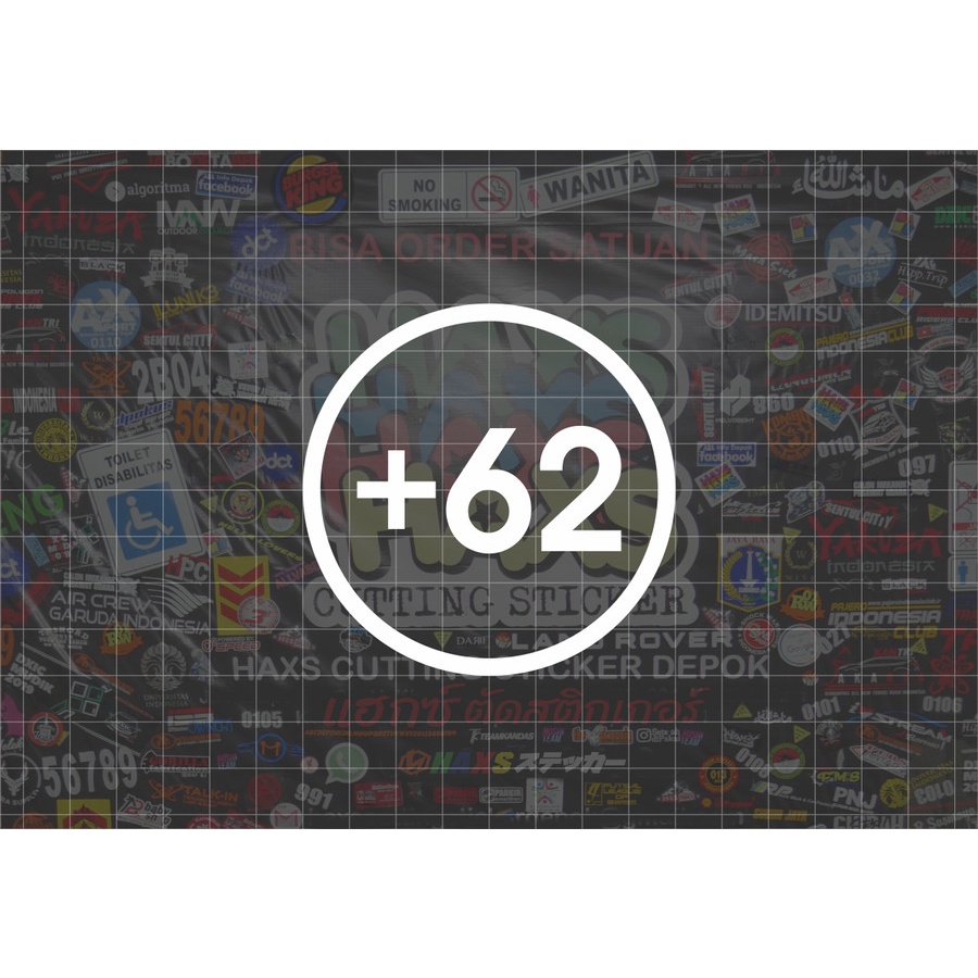 Cutting Sticker +62 8cm Untuk Motor Mobil