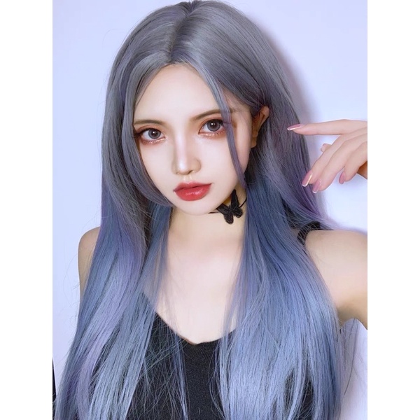 TS208 full wig korean straight tanpa poni ROSE 65-70 cm