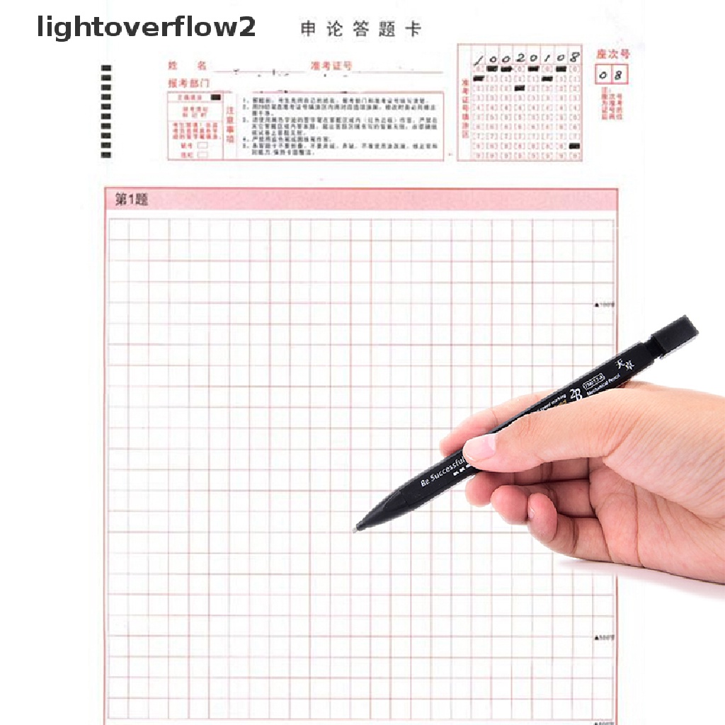 (lightoverflow2) Pensil Mekanik 2B Warna Hitam Dengan Isi Ulang