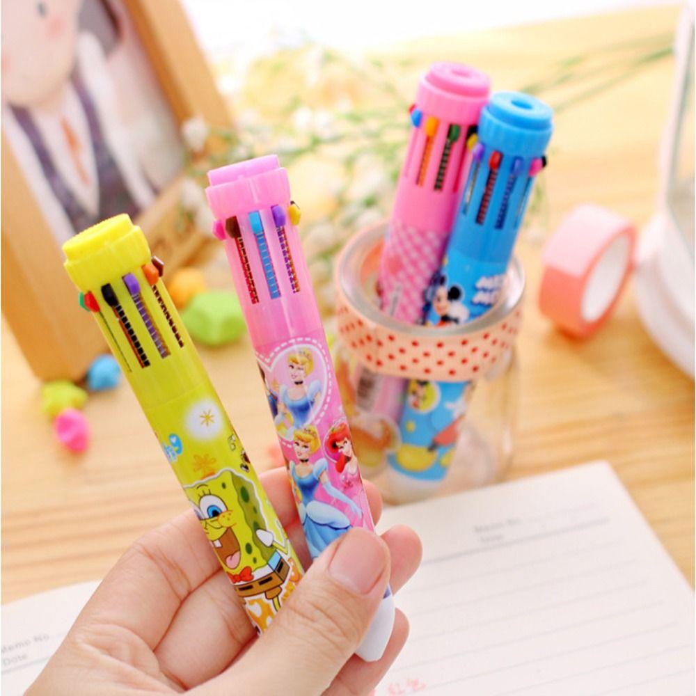 Lanfy Kartun Gel Pulpen Aksesoris Kantor Alat Tulis Sekolah Lucu Kittty Kucing Mickey Menulis Pulpen Putri Spons 0.5mm Penandatanganan Bolpen