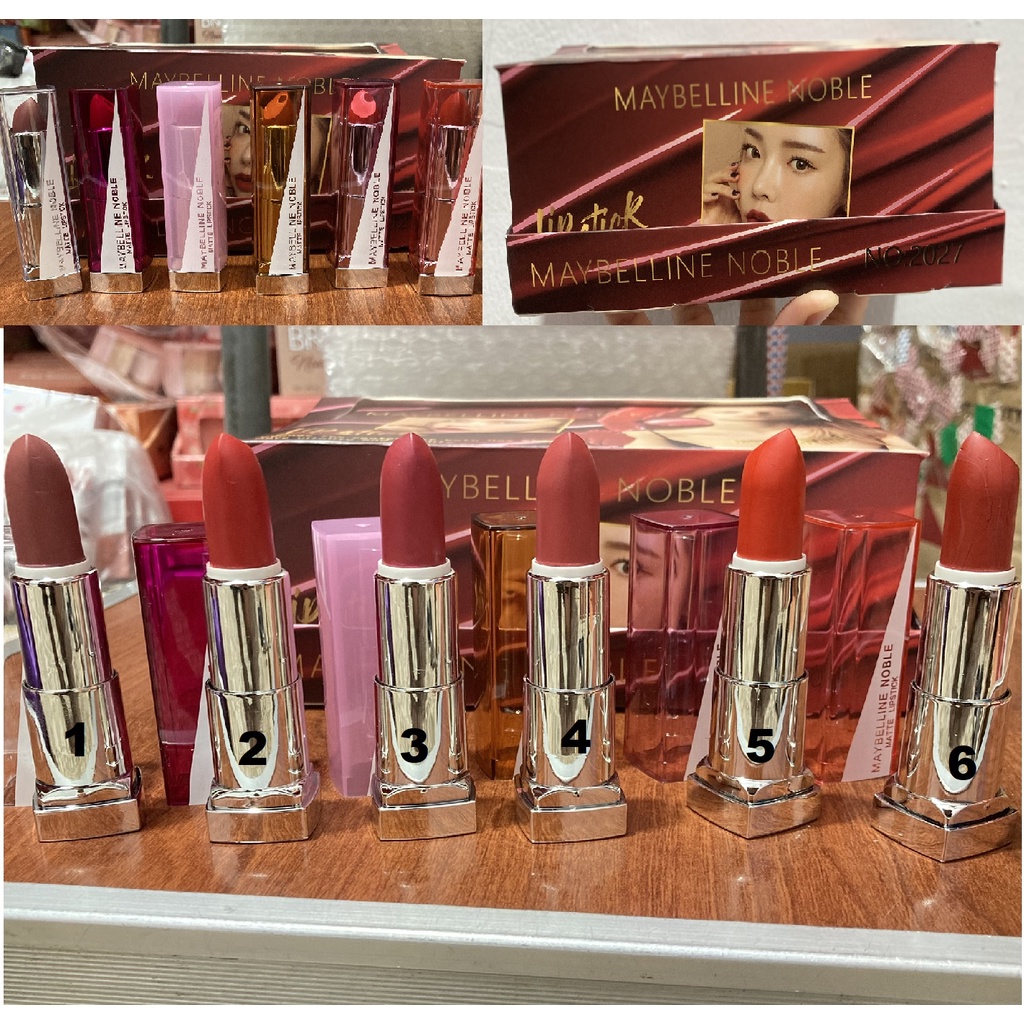 PAKET 1 BOX MAYBELLINE LIPSTIK BATANG MAYBELINE STICK 6 WARNA MURAH HARGA GROSIR BISA COD BAYAR DI T