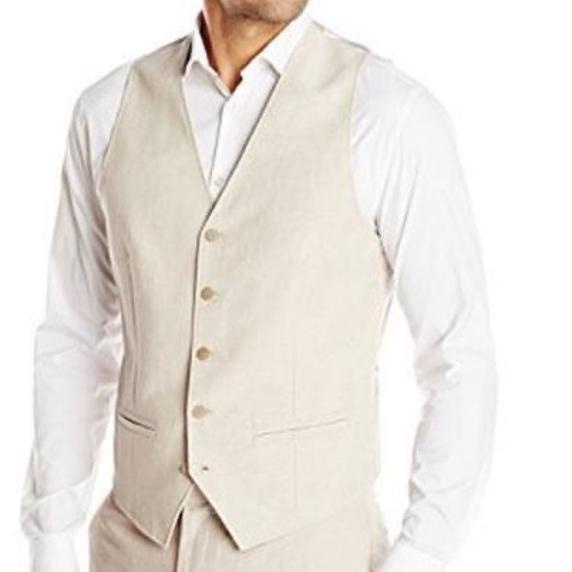 Penawaran Vest krem khaki rompi dalaman jas pria pesta formal bestman groom coklat muda brown beige