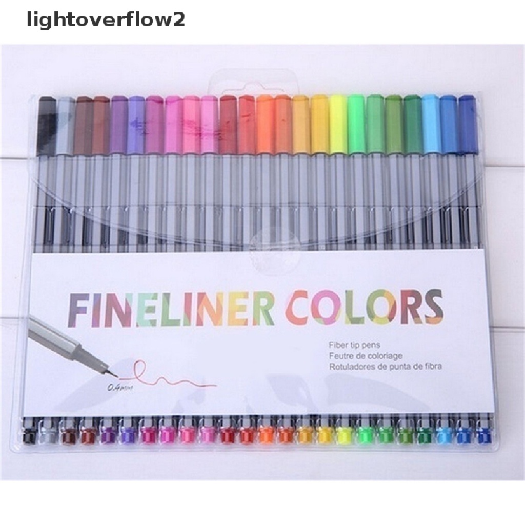 (lightoverflow2) 24 Pcs / Set Spidol Fineliner 0.4mm Kualitas Bagus