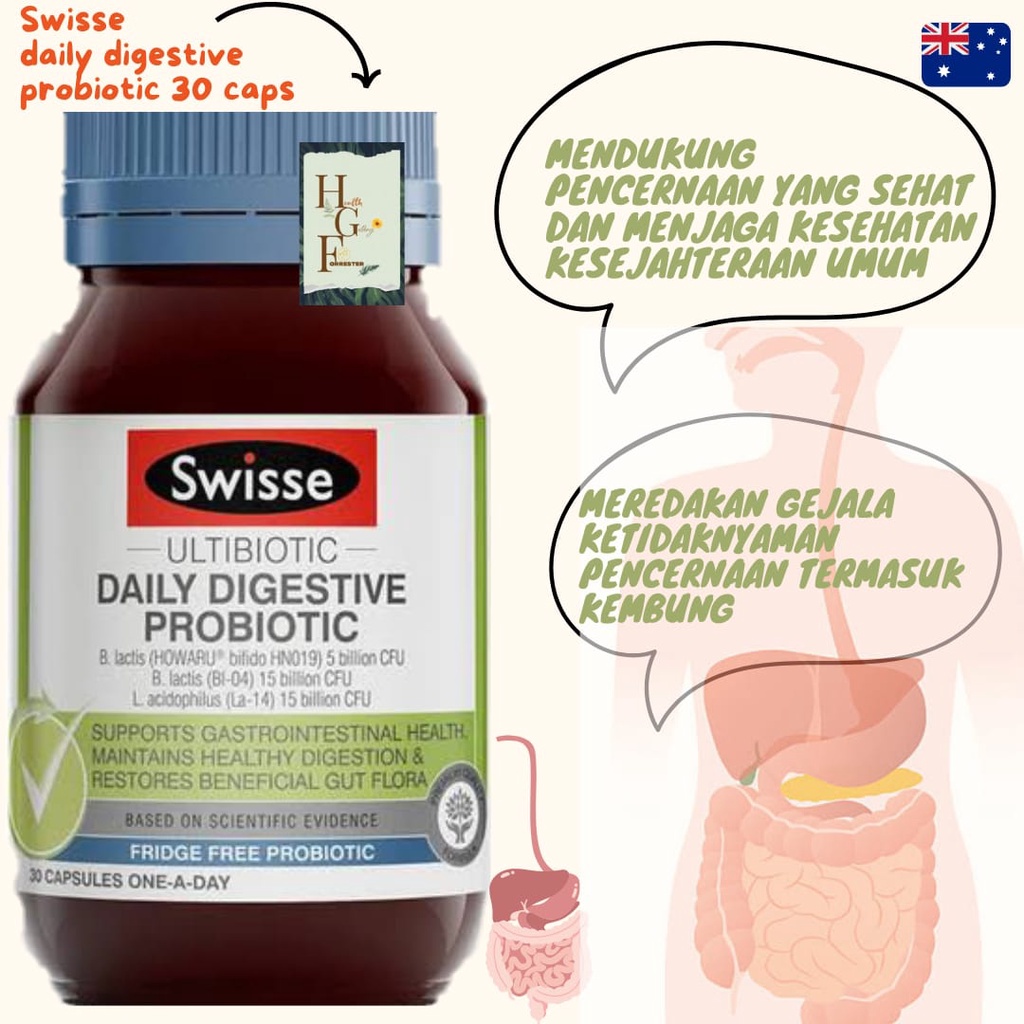 Swisse Ultibiotic Daily Digestive Probiotic 30 Capsules