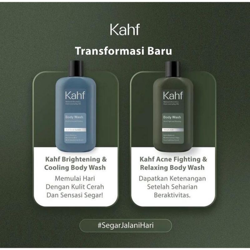 KAHF Brightening and Cooling Body Wash / Acne Fighting And Relaxing Body Wash | 200 ml (kemasan baru) - Sabun Mandi Pria