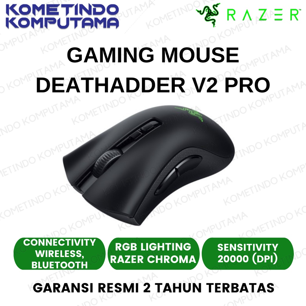 Razer Deathadder V2 Pro Gaming Mouse HyperSpeed Wireless, Bluetooth Razer Chroma RGB - Garansi Resmi ORIGINAL 100%