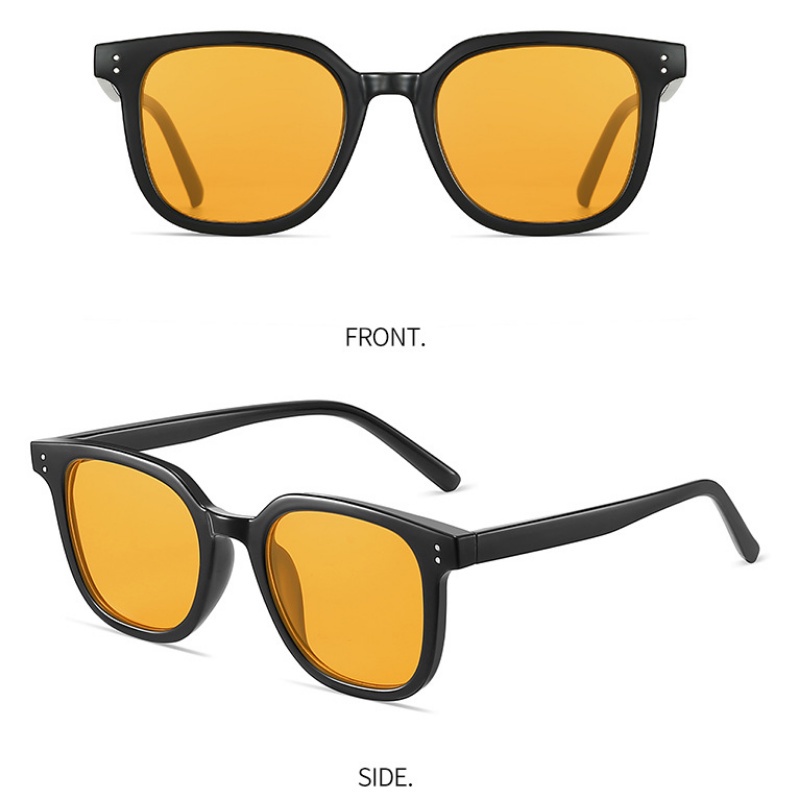 Roselife Kacamata Hitam Pria / Wanita Frame Kotak Lensa Coklat UV400 Gaya Vintage Untuk Outdoor / Mengemudi