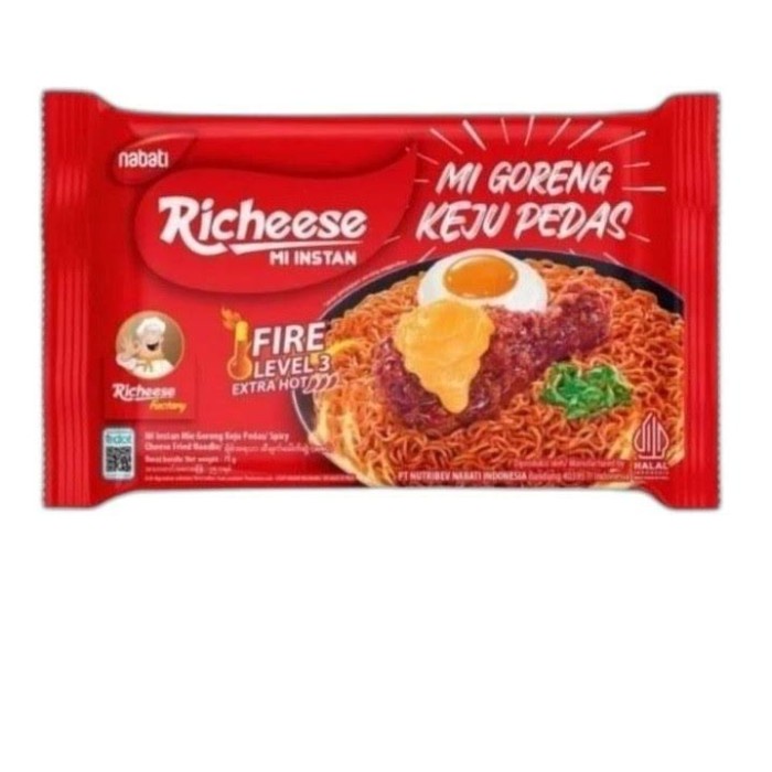 

NEW Richeese Mi Goreng Keju Fire Level 3 Mi Instant 74 gram