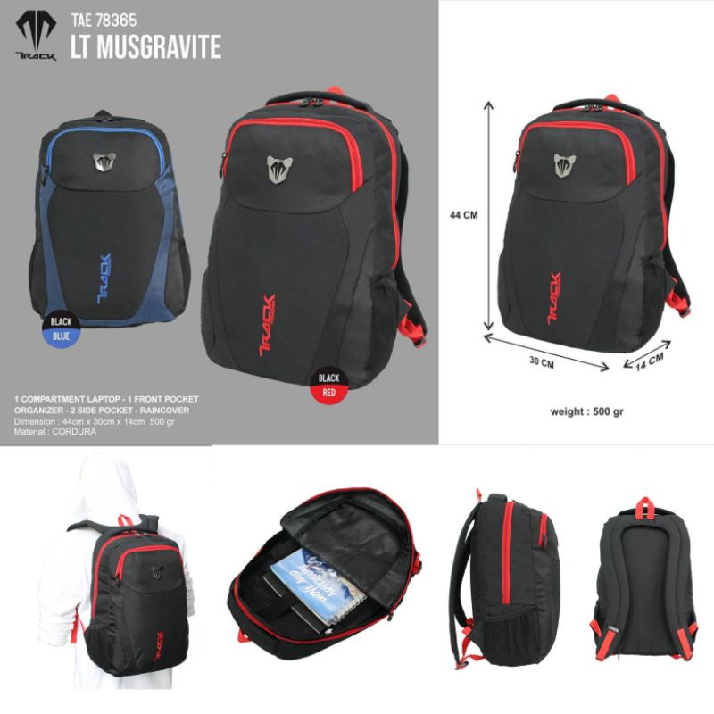 Tas ransel sekolah laptop - daypack - backpack - Track by Tracker 78TR365 original free rain cover