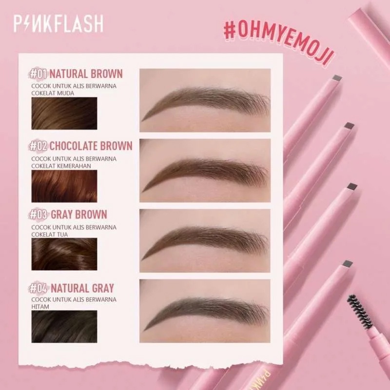 PINKFLASH OhMyEmoji Automatic Eyebrow Pencil Pensil Alis Putar E09