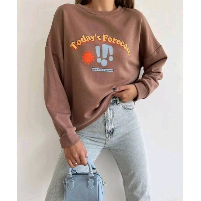 Forecast Today Sweater Oversized Crewneck