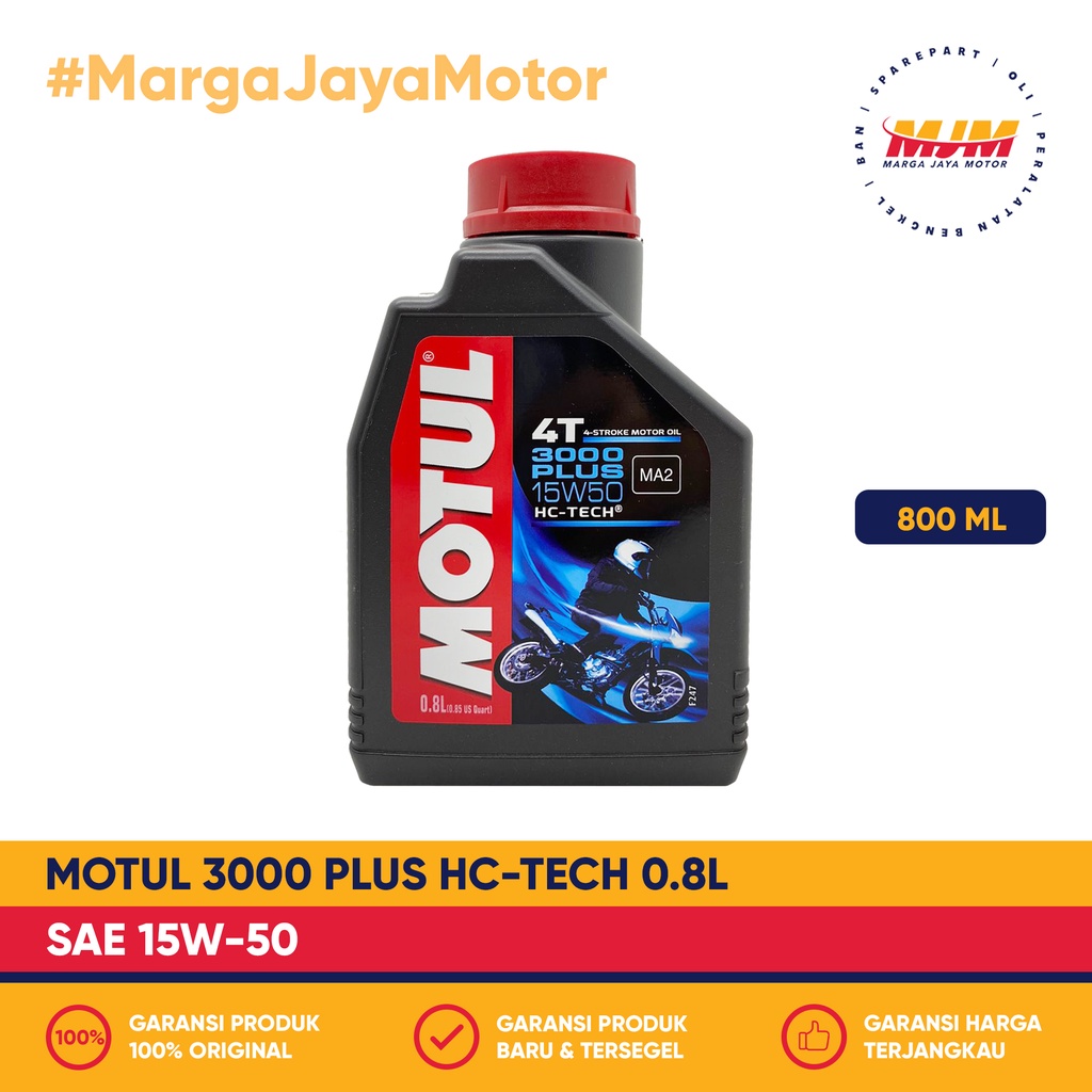 Motul 3000 Plus 4T 15W/50 HC-Tech 800ml Motul Oil 0.8L