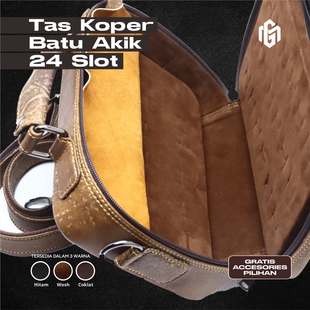 TAS KOPER BATU AKIK PERMATA GEMSTONE KULIT ASLI MODEL 36 TANAM - DOMPET TAS KOPER BATU AKIK TERBARU