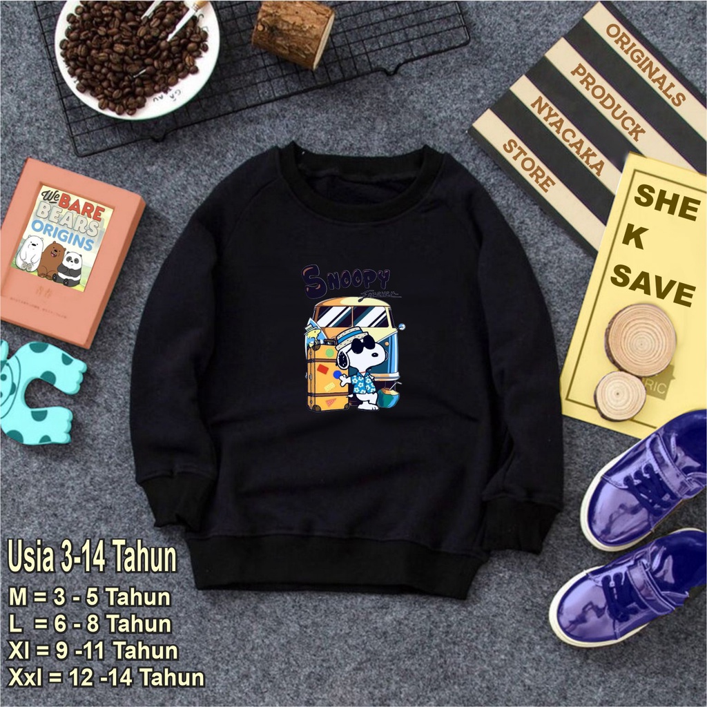 JAKET ANAK TERBARU-CREWNECK ANAK LAKI LAKI DAN PEREMPUAN UNTUK USIA 4-12 TAHUN-SWEATER CREWNECK NYACAKA GAMBAR DTF TERBARU DAN TERLARIS