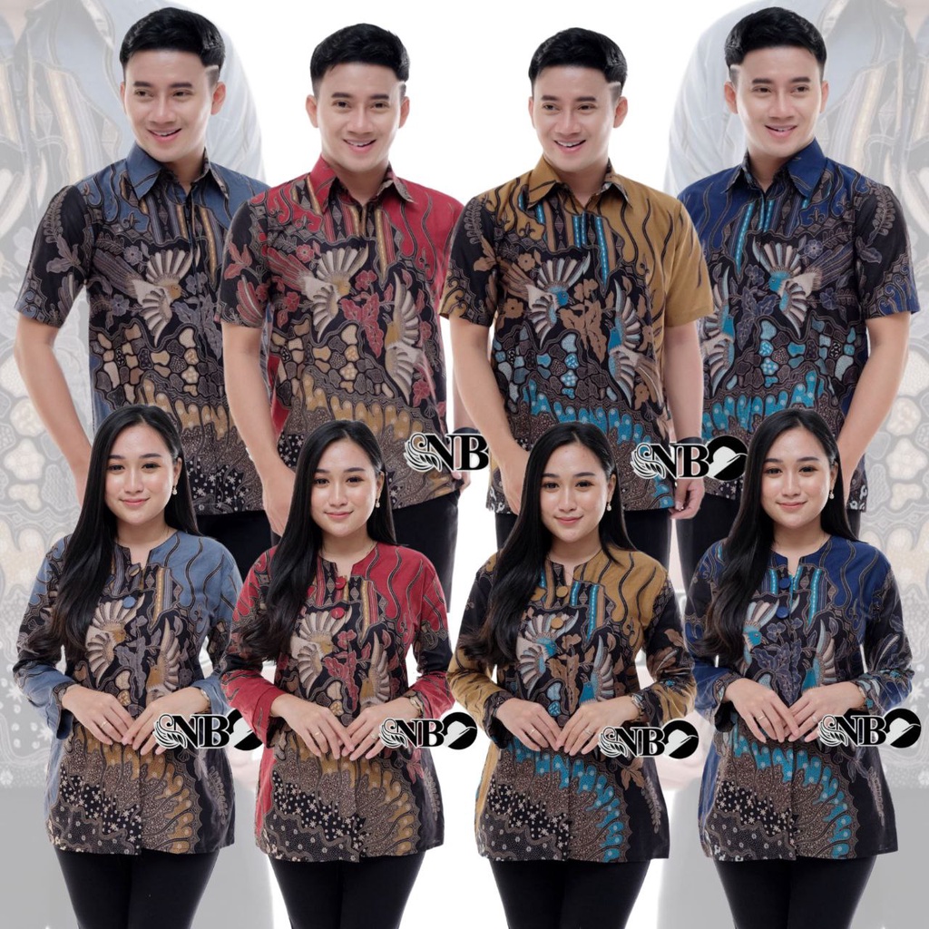 Batik couple ayah dan bunda/Blouse batik wanita/Batik pria lengan pendek/Batik couple keluarga