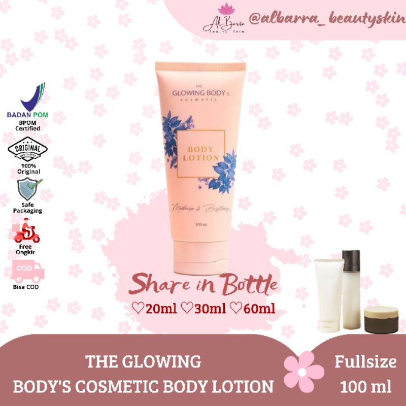 TERLENGKAP SHARE IN JAR Termurah The Glowing Body's Cosmetic Lotion Pemutih Pencerah Original Share 