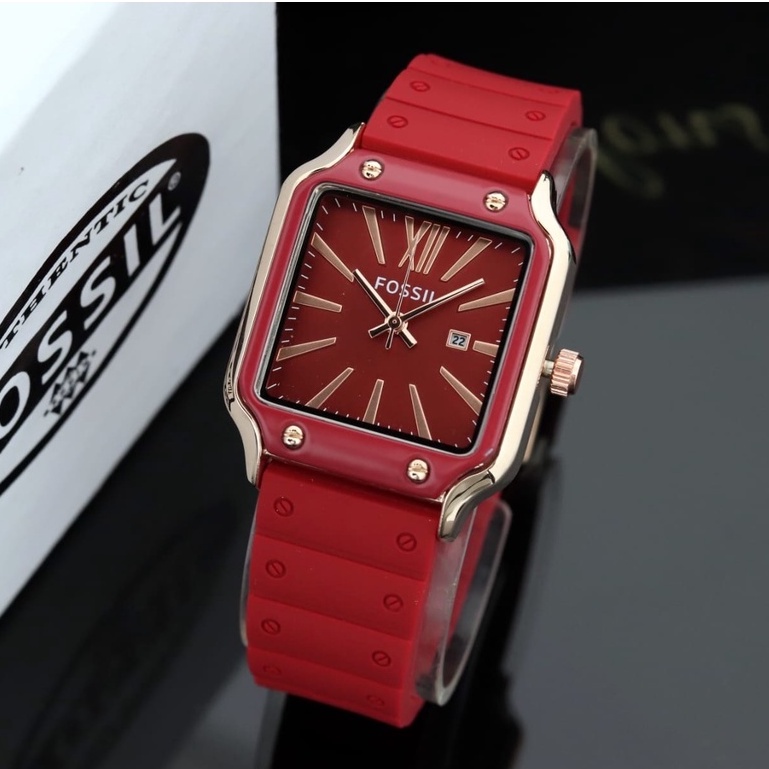 BISA COD✅Jam tangan Wanita Strap karet Tanggal aktif model AC 2942 free batrai