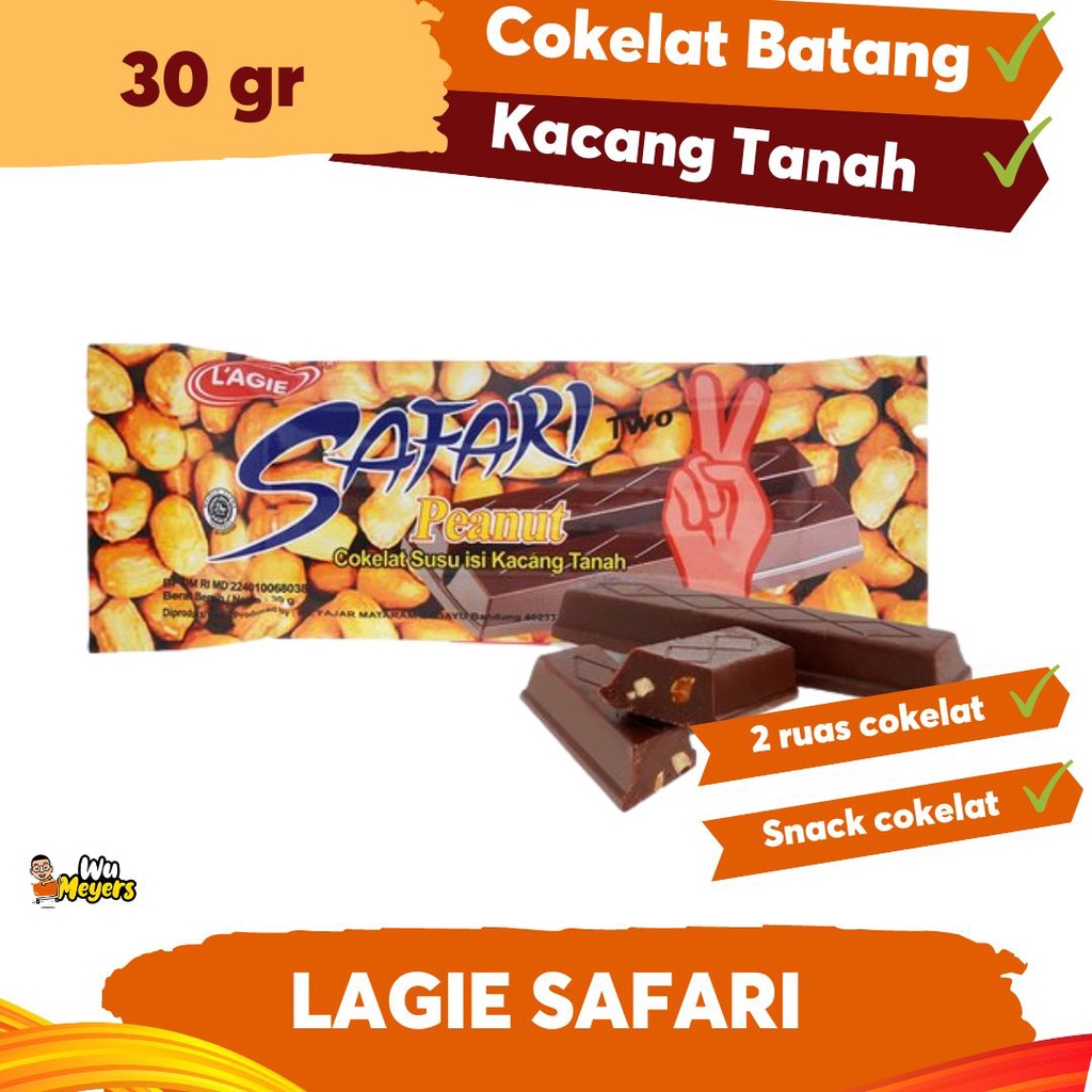 

Cokelat L'agie Safari Two Peanut 30gr