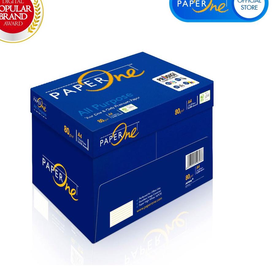 

EXCLUSIVE!PaperOne Kertas A4 80gr All Purpose 1 Box (2500 lembar) Kertas HVS A4 Kertas Fotocopy|KD6