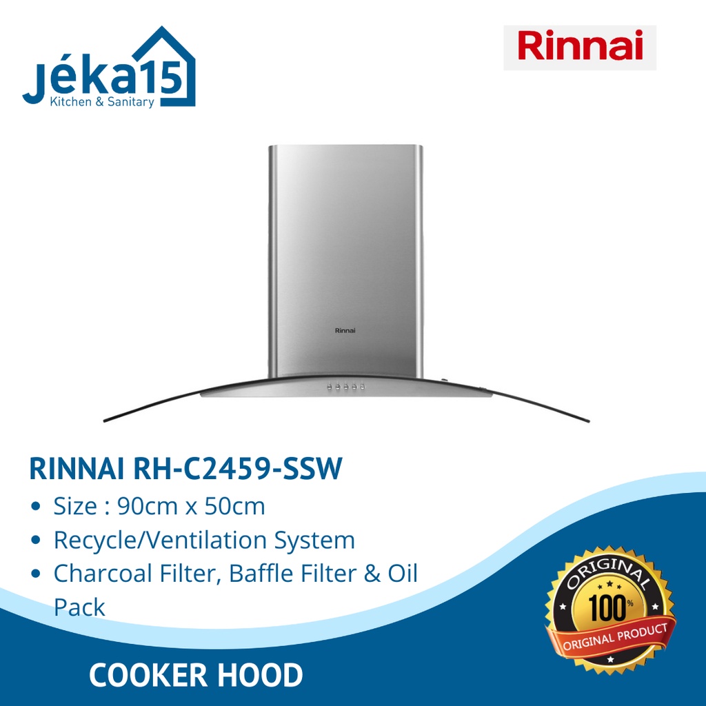COOKER HOOD GANTUNG | COOKER HOOD CHIMNEY | RH-C2459-SSW 90CM