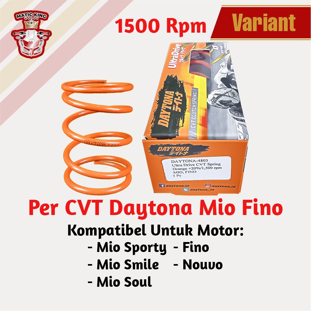 Per CVT Mio Sporty Smile Soul Fino Nouvo Karbu 110  DAYTONA Racing 1500 RPM