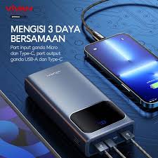 Vivan VPB-C20 20000mAh Powerbank LED Fast Quick Charge PD QC3.0 VOOC
