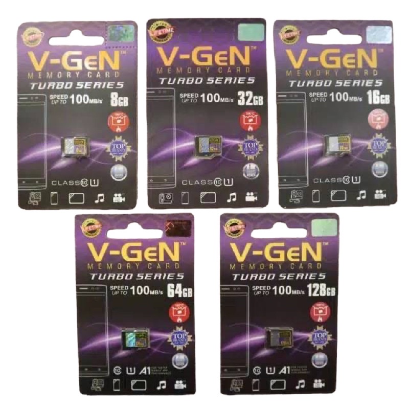 MEMORI CARD ORIGINAL VGEN TURBO SERIES V-GEN  SPEED 100MB/s CLASS10
