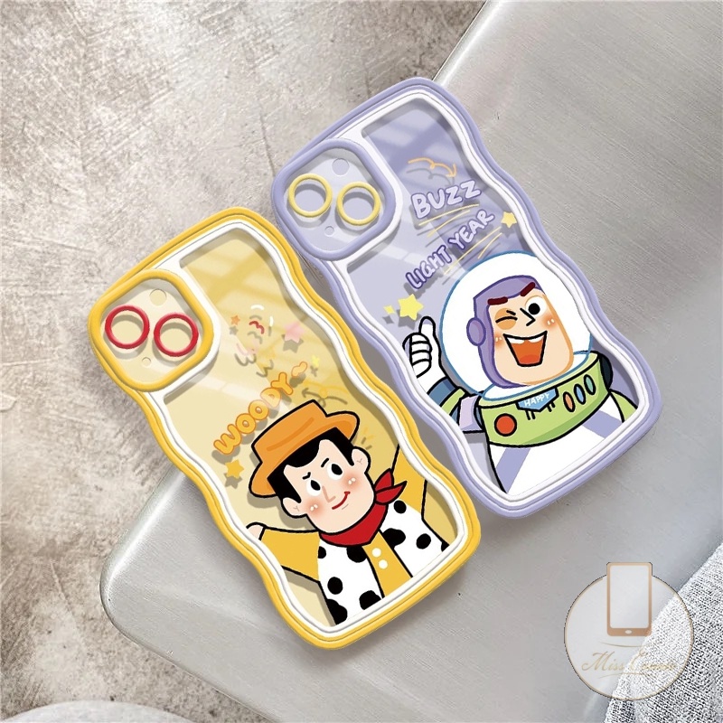 Realme C53 C55 10 C25Y C33 C30 9Pro+8i C35 C25s C11 C25 C12 C15 8 7I C17 C3 C21Y C20 6i 5i C20A 5 5s Toy Story Kartun Woody Buzz Light Tahun Wavy Edge Shockproof Soft TPU Cover