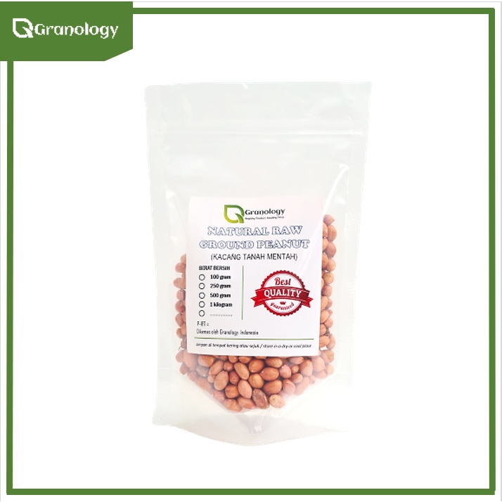 Kacang Tanah Mentah Kulit Ari / Raw Ground Peanut (250 gram) by Granology