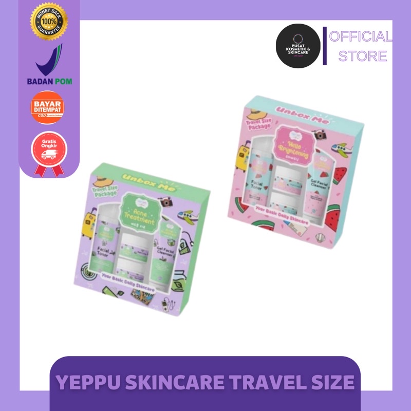 SKINCARE TRAVEL SIZE PACKAGE 4in1 PAKET WAJAH BRIGHTENING ACNE YEPPU YEPPU BY KIYOWO