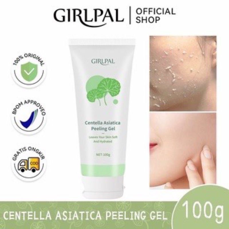 GIRLPAL Centella Asiatica Peeling Gel 100g Facial Glowing Blackhead Cleaner Body Exfoliating Mencerahkan Dan Mengangkat Sel Kulit Mati