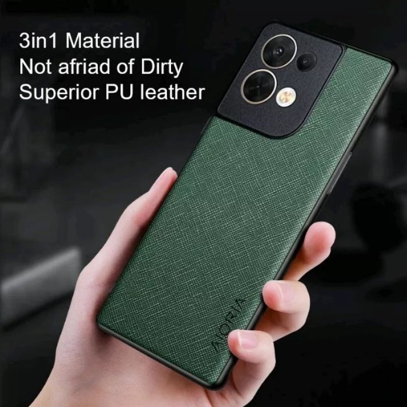 OPPO RENO 8 4G  RENO 8T 4G/5G / RENO 8 5G / RENO 8 PRO 5G COVER SOFT CASE CANVAS CROSS PATTERN AIORIA SILIKON SOFTCASE - RENO 8 4G BLACK