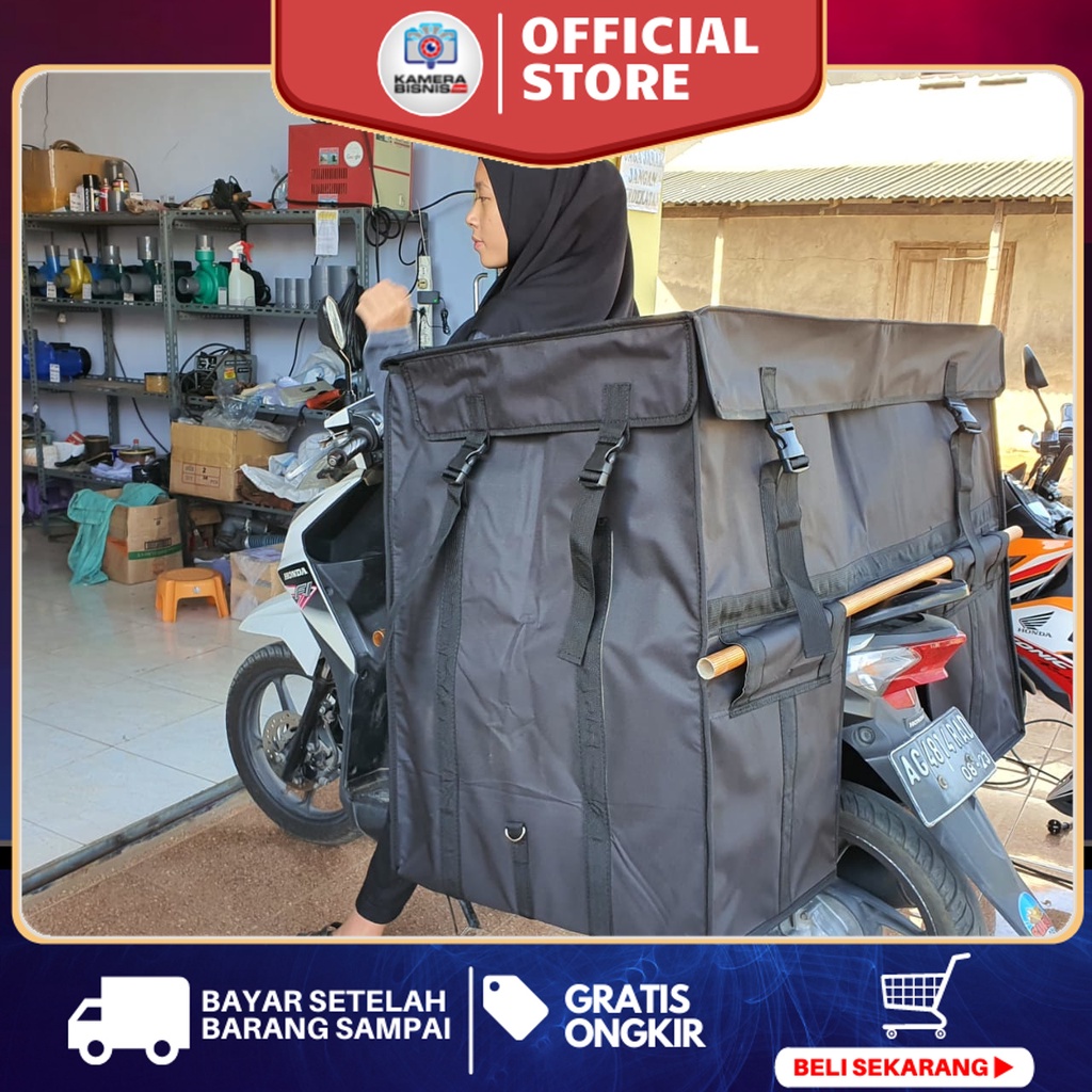 Tas keranjang motor bahan KANVAS ANTI AIR model tingkat SUPER JUMBO