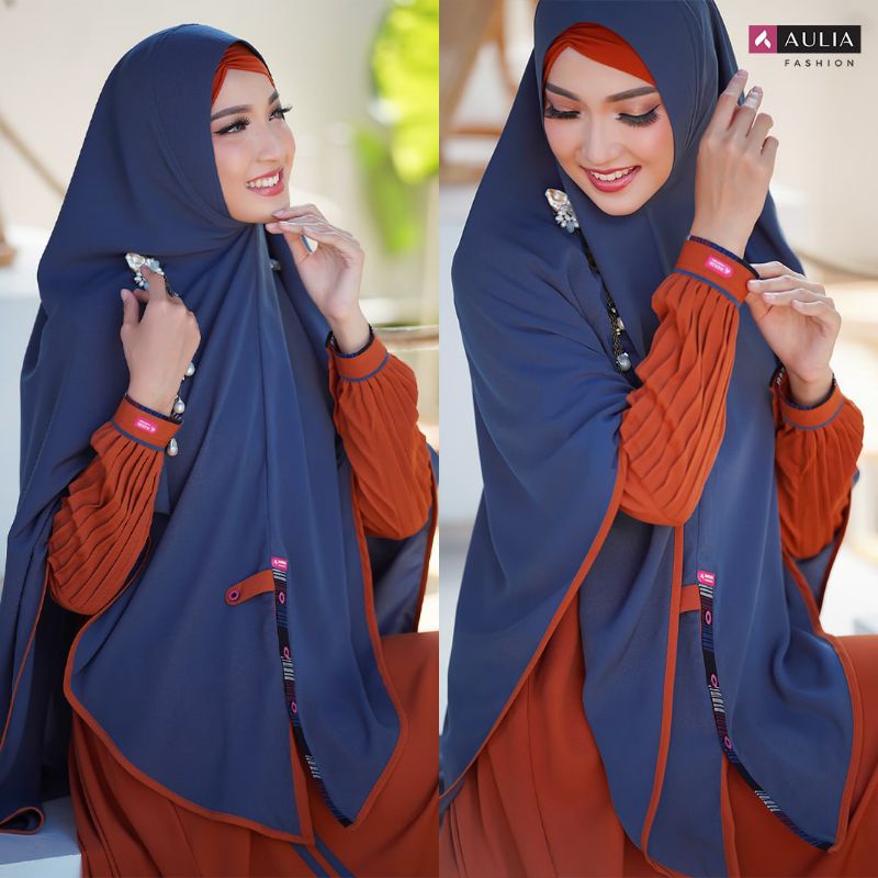 AULIA FASHION Gamis Naira Rust Grey Denim Terbaru Limited Edition