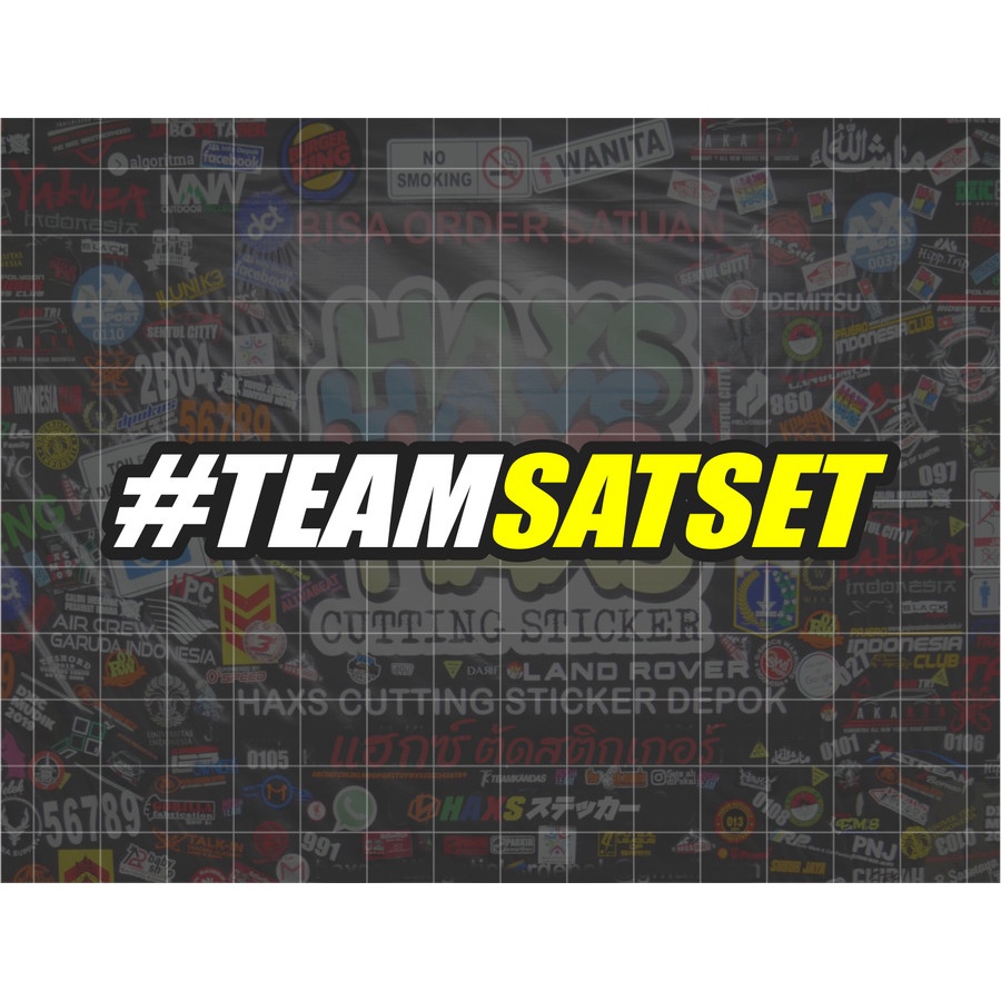 Cutting Sticker #Teamsatset Ukuran 12 Cm 3 Warna Untuk Motor Mobil