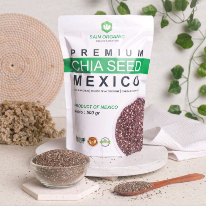 Chia Seed Organic Mexico 250 gram untuk Diet Freshly Black Cia Seed Organik fresly Biji Chia Seeds