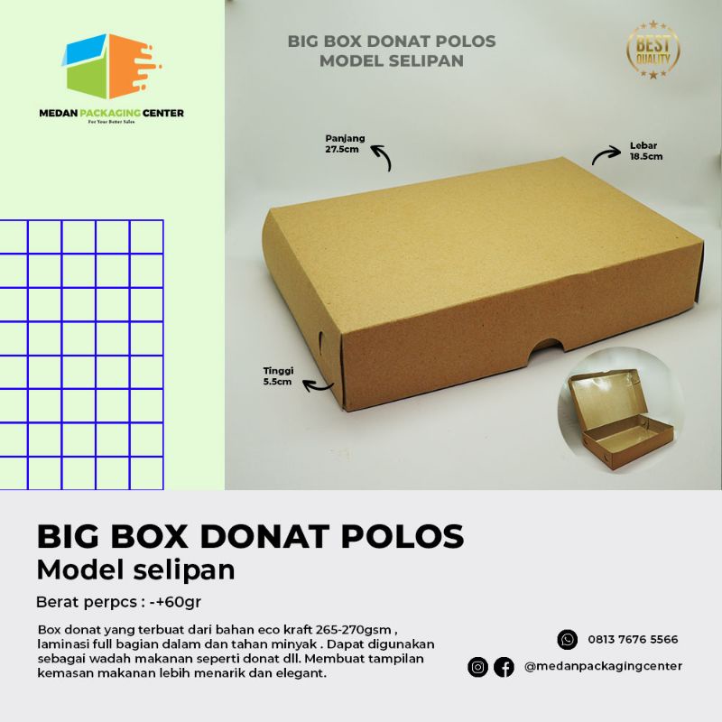 

Big box donat polos 27x18x5.5 / box hampers / box kado / box kue