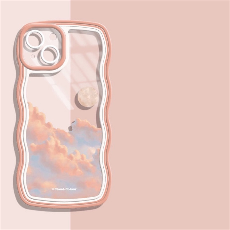 Soft Case Silikon Transparan Motif Awan Untuk iPhone 14 13 12 11 Pro Max X Xr Xs Max 8 7 6 6s Plus