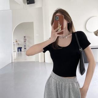 TJM BJ282 Baju Wanita Korean Sexy Crop Top Kaos Crop Tee Baju Atasan Wanita