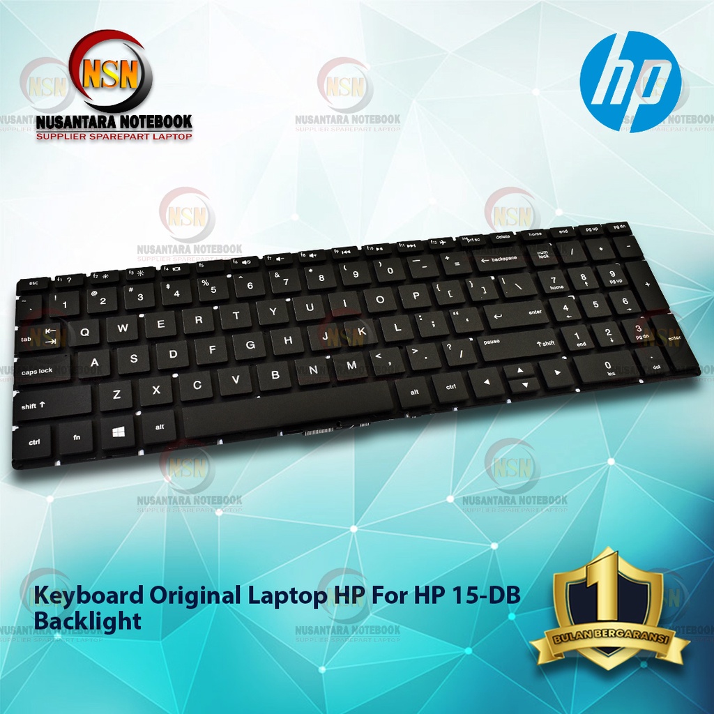 Keyboard Original Laptop HP For HP 15-DB Backlight (Black)