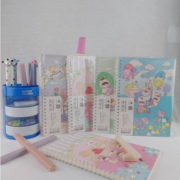 BUKU TULIS LUCU MOTIF LITTLE GIRL NOTEBOOK SPIRAL UKURAN A5 ISI 42 HAL NOTEPAD SAMPULNYA BERGAMBAR IMUT LUCU ALAT TULIS SEKOLAH ANAK TERLENGKAP KUALITAS IMPORT BISA COD