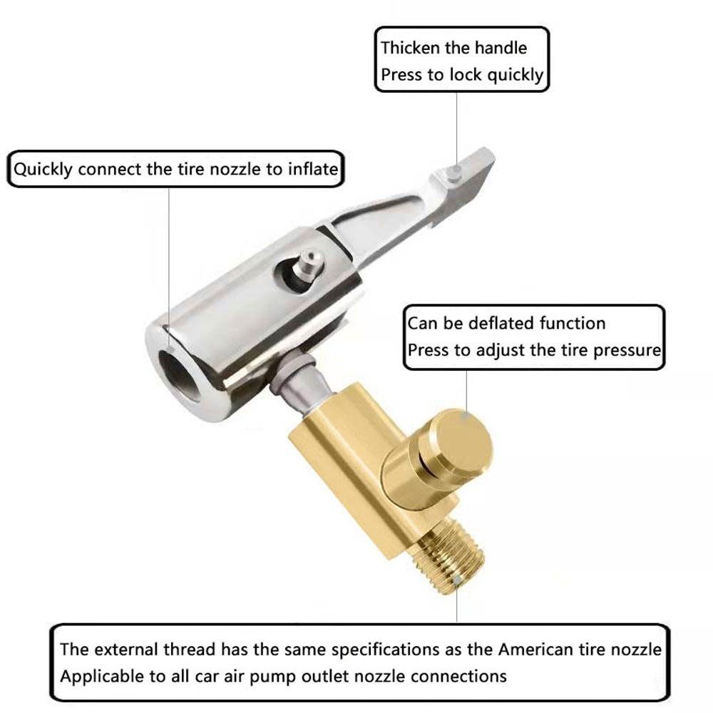 Agustinina Konektor Tiup Konektor Pompa Angin Ban Mobil Air Chuck Valve Adapter Konektor Pompa Tiup