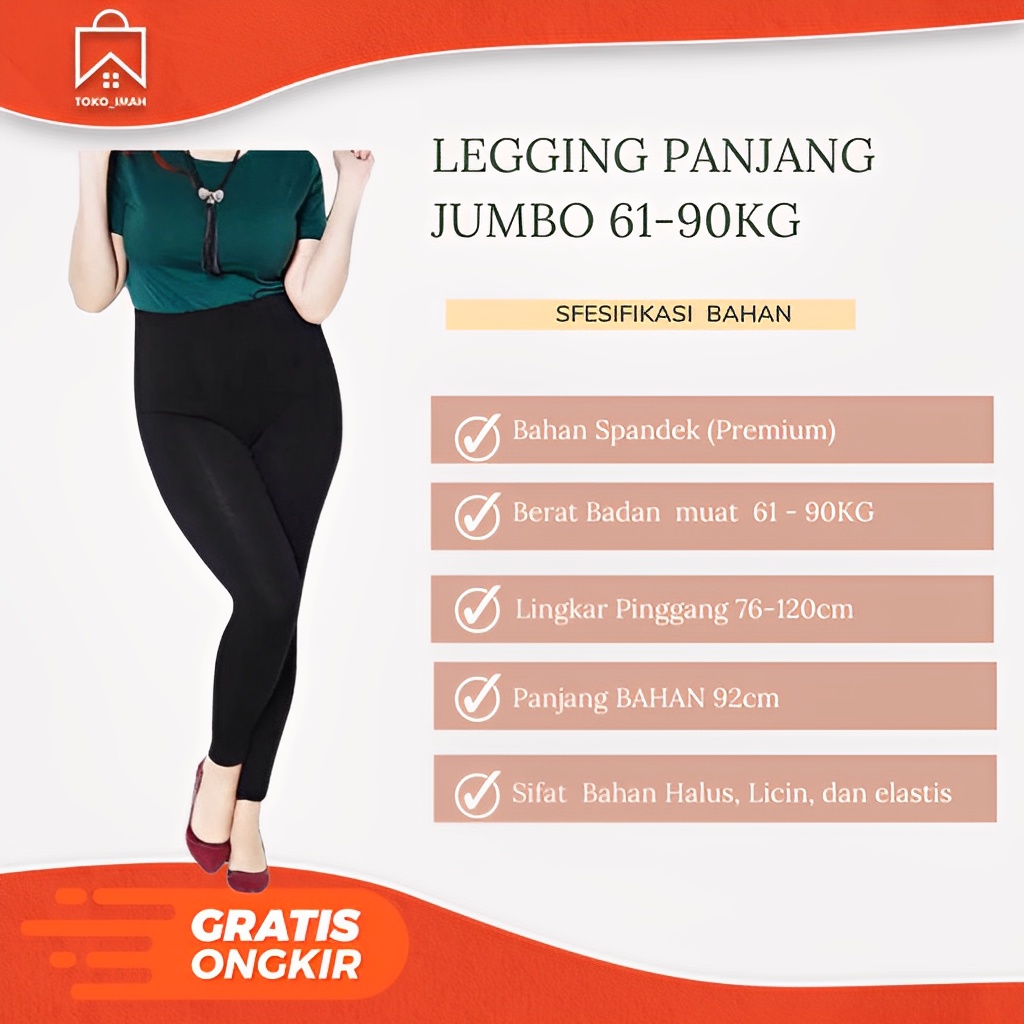 LEGGING PANJANG JUMBO BB 65-90 KG /LEGGING BAHAN PREMIUM SPANDEK HALUS XXL BISA COD