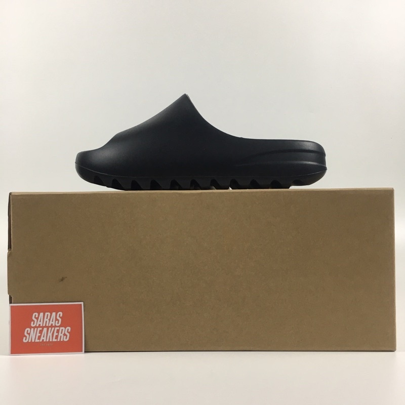 SANDAL YEEZY SLIDE DESERT SAND BLACK MATERIAL ORIGINAL 100% REAL PICT BNIB