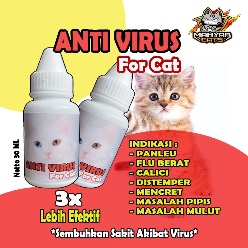 Obat ANTI VIRUS Kucing ANTI VIRUS For Cat | Obat Flu Berat, Panleu, Calici, Distemper, Mencret, Pipis Darah, Sariawan, Lemes, Muntah, Berliur Mulutnya, Obat sakit virus kucing obat virus ampuh