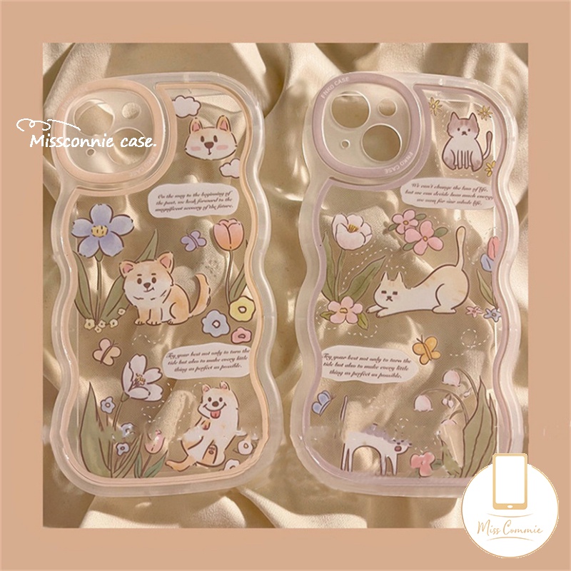 Soft Case Tpu Motif Kartun Anjing Kucing Lucu Untuk iPhone 6 6s 7 8 Plus XR 11 Pro Max 12 13 14 Pro Max 14 Plus X XS Max SE 2020