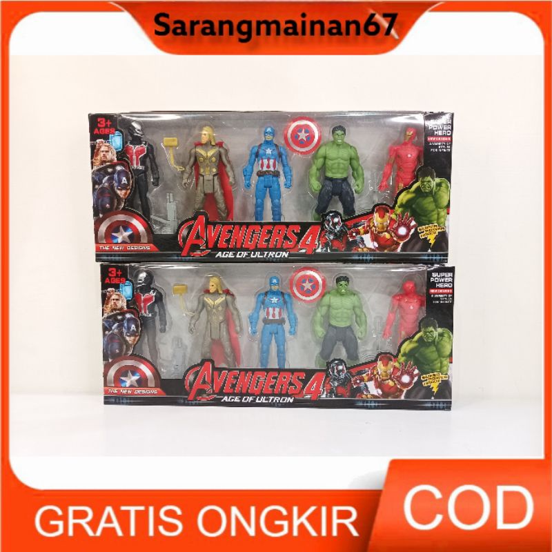 2115 MAINAN ANAK ACTION FIGURE ROBOT AVENGER SET 5PCS